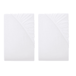 LIVARNO® Napínacia džersejová plachta, biela, 90 – 100 x 200 x 25 cm, 2 kusy vyobraziť