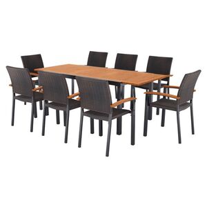 LIVARNO® Hliníkový rozkladací záhradný stôl Valencia, hnedý + Stohovateľná stolička Valencia, hnedá, 8 kusov vyobraziť