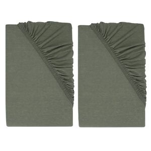 LIVARNO® Napínacia džersejová plachta, 90 – 100 x 200 cm, zelená, 2 kusy vyobraziť
