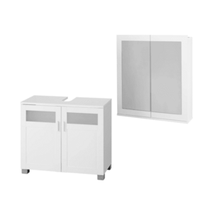 LIVARNO® Skrinka pod umývadlo Basel + Skrinka so zrkadlom Basel vyobraziť