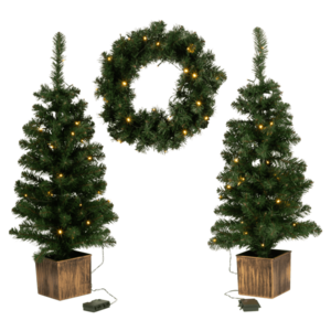 LIVARNO® Súprava LED vianočných stromčekov a adventného venca vyobraziť