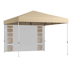 Pavilón s zadnou stenou a vreckami 3x3x2.8 m, béžový vyobraziť