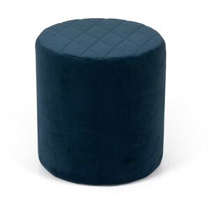 Taburet SOFT GRID Puf, modrý zamat vyobraziť