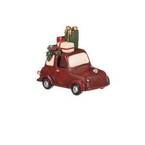 Vianočná dekorácia Auto s darčekmi, červená, polyresin, LED vyobraziť
