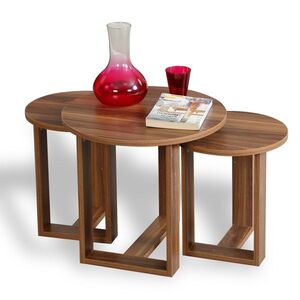 Odkladací stolík Mira Walnut, 3 ks vyobraziť