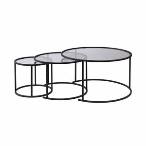 Súprava konferenčných stolíkov Aurum Black and Grey 80 cm, 3 ks vyobraziť