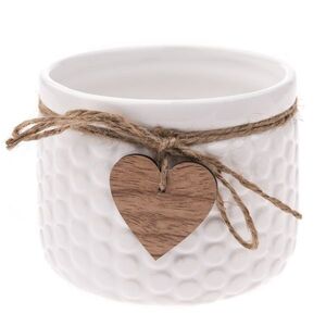 Keramický obal na kvetináč Heart, biela, 12, 5 x 9, 5 cm vyobraziť