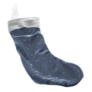 Závesná vianočná pančucha Stars, 20 x 43 x 2 cm, modrá vyobraziť