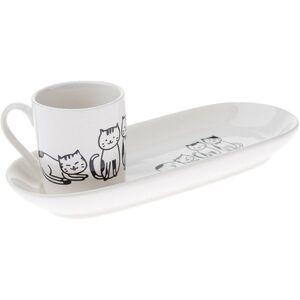 Porcelánový hrnček s podtáckou Mačky 90 ml vyobraziť