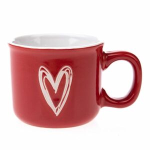 Vianočný keramický hrnček Christmas heart II červená, 90 ml vyobraziť