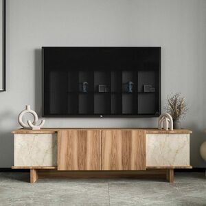 Televízny stolík Diana Travertine and Walnut vyobraziť