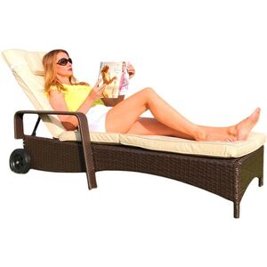 Avenberg Záhradné relaxačné ležadlo Havana, hnedé, 200 x 69 x 33 cm vyobraziť