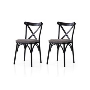 Súprava jedálenských stoličiek Ekol Grey and Black, 2 ks vyobraziť
