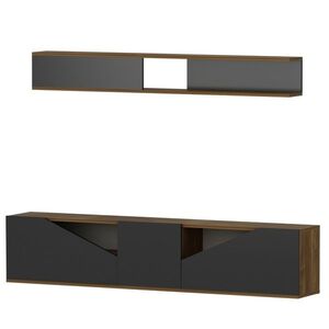 Televízny stolík s policou Tac Walnut and Black vyobraziť