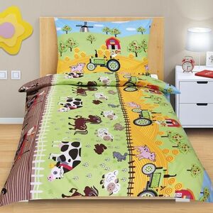 Bellatex Detské bavlnené obliečky Junior Farma, 140 x 200 cm, 70 x 90 cm, 140 x 200 cm, 70 x 90 cm vyobraziť