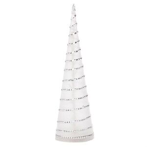 Svietiaca LED dekorácia kužeľ 58 cm, strieborná vyobraziť