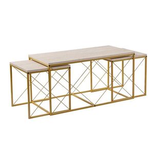 Konferenčný stolík Defne Gold Travertine vyobraziť