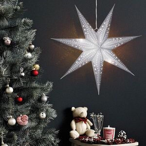 Solight LED strieborná vianočná hviezda, závesná, 60cm, 20x LED, 2x AA, strieborná farba, 1v294 vyobraziť