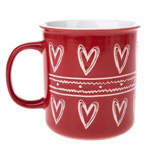 Vianočný keramický hrnček Christmas heart II červená, 710 ml vyobraziť