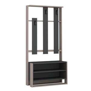 Nástenný vešiak s botníkom Chester Light Mocha and Anthracite vyobraziť
