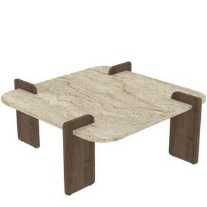 Konferenčný stolík Asha Medium – Travertine, Walnut vyobraziť
