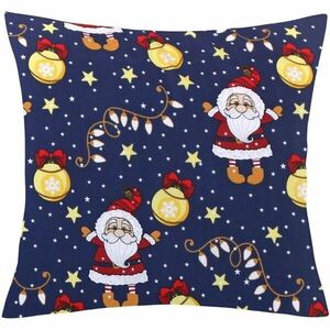 Bellatex Vianočný vankúš s obliečkou Santa modrý, 45 × 45 cm vyobraziť