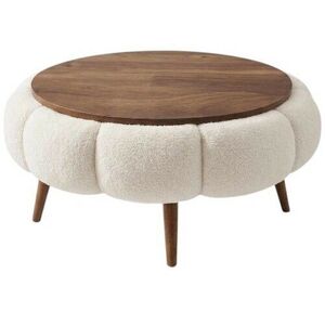 Čalúnený odkladací stolík Daisy 60 White Walnut vyobraziť
