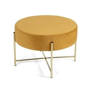 Taburet SOFT Deco, horčicovožltý zamat vyobraziť