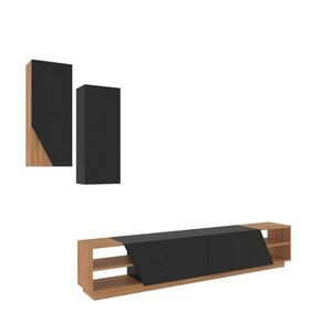 Televízny stolík so skrinkou Zebra Black and Teak vyobraziť