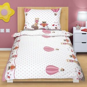 Bellatex Bavlnené obliečky Sovička ružová, 140 x 200, 70 x 90 cm, 140 x 200 cm, 70 x 90 cm vyobraziť