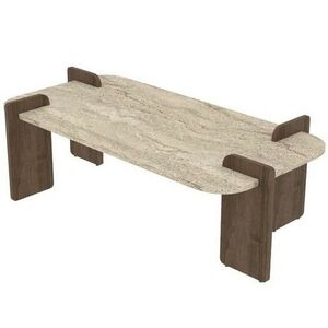 Konferenčný stolík Asha Grand – Travertine, Walnut vyobraziť