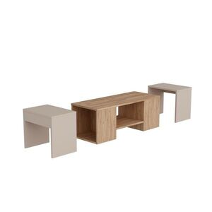 Súprava konferenčných stolíkov Sartos Beige and Atlantic Pine, 3 ks vyobraziť