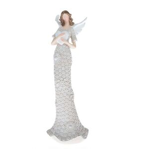 Polyresinový anjel s bielym srdcom, 25 x 8 cm vyobraziť