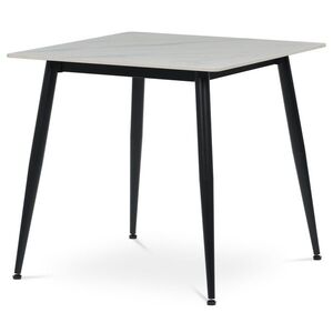 Jedálenský stôl 80 x 80 cm, keramika a mramor, biela vyobraziť