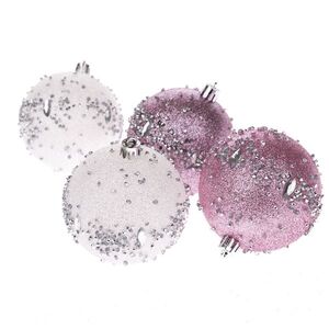 Súprava vianočných ozdôb Silver Glitter, 4 ks, pr. 8 cm, plast vyobraziť