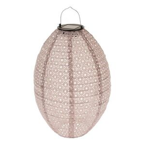 Textilný vonkajší lampión so solárnym LED svetlom, 25 cm, hnedá vyobraziť