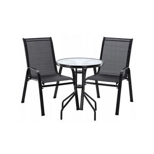 Záhradný balkónový set Stela 3 ks, čierna vyobraziť