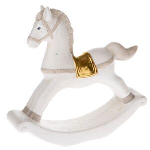 Porcelánový hojdací koník biela, 17, 5 x 16, 5 cm​ vyobraziť