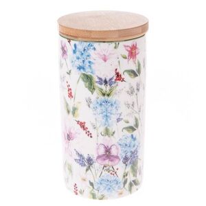 Porcelánová dóza s bambusovým viečkom Flower Garden, 500 ml vyobraziť