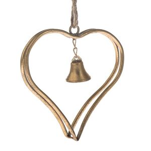 Kovové závesné srdce so zvončekom Christmas Gold, 16, 5 cm vyobraziť