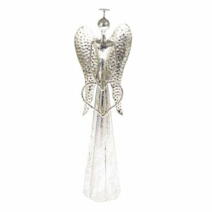 Vianočná kovová LED dekorácia Angel with heart​ strieborná, 9, 5 x 30 cm vyobraziť