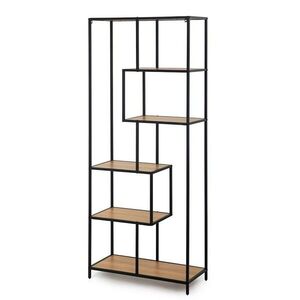 Kovový regál LOFTY GRID Asym Oak, 185 x 77 cm vyobraziť