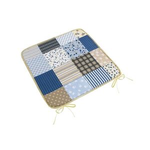 Bellatex Sedák Adéla hladký Patchwork modrá, 40 x 40 cm vyobraziť