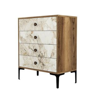 Komoda Lizbon White and Walnut vyobraziť
