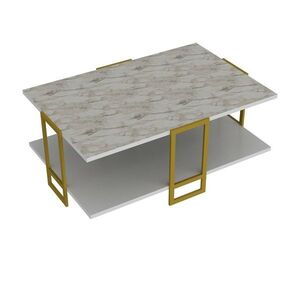 Konferenčný stolík Polka White and Gold vyobraziť