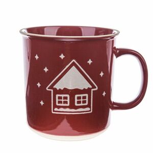 Vianočný keramický hrnček Snowy cottage červená, 710 ml vyobraziť