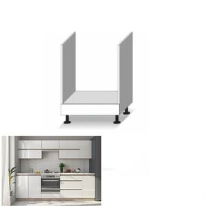 KONDELA Line White D60 KU kuchynská skrinka na sporák biela / dub sonoma vyobraziť