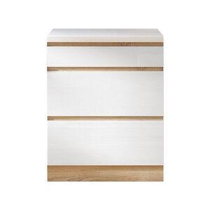 KONDELA Line White D60 U dolná kuchynská skrinka biela / dub sonoma vyobraziť