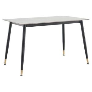KONDELA Florenc Typ 1 jedálenský stôl 121x71 cm biely mramor / čierna / zlatá vyobraziť