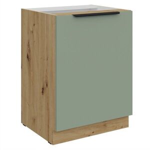 KONDELA Arsany 60 D 1F BB dolná kuchynská skrinka aquamarine / dub artisan vyobraziť